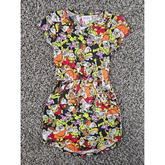 LuLaRoe Other - LuLaRoe girls Sz 4 Mae dress colorful "Seven Dwarfs" print from the Disney